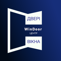 Логотип WinDoor, салон окон и дверей г. Хмельницкий