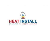 Логотип Heat Install, монтаж систем опалення та водопостачання м. Чернівці