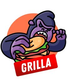 Логотип Grilla, приготування та доставка їжі та напоїв м. Кропивницький