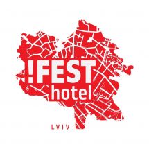 Логотип !Fest hotel, готель м. Львів