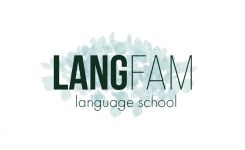 Логотип Langfam Language School, школа іноземних мов м. Вінниця