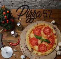 Логотип Pizza57, доставка піци та суші м. Хмельницький