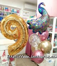 Оформление зала, доставка цветов Лиловый шар фото