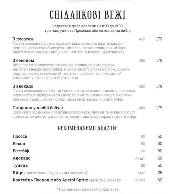 Список популярных ресторанов Львова с панорамным видом