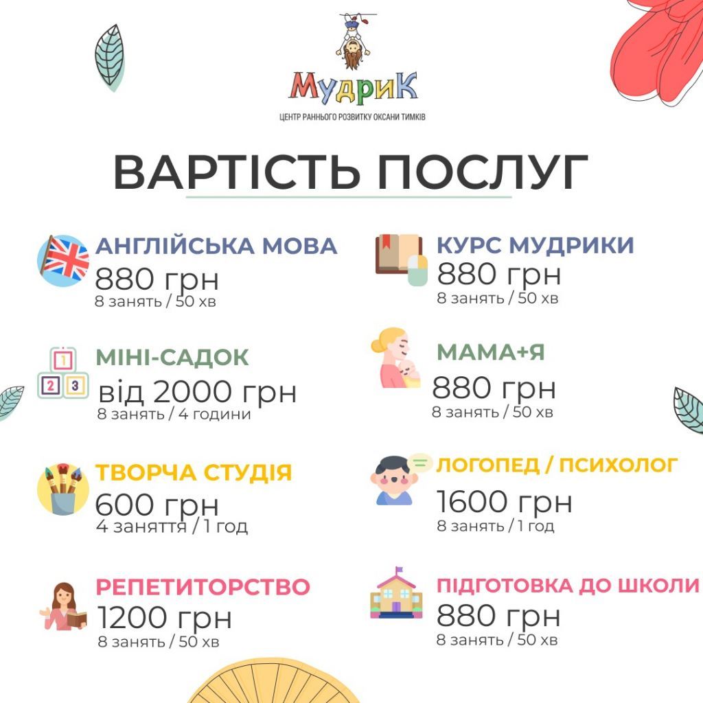 Дошколяр в Ровно: программы и цены